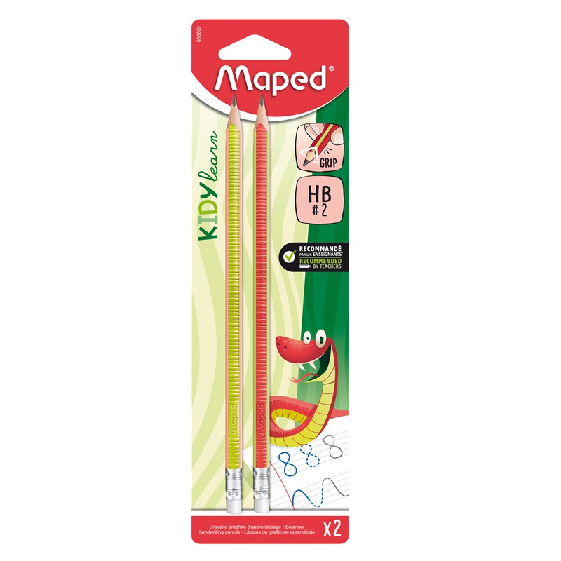 Tužky MAPED Black Peps Kidy Learn Grip s gumou, 2ks