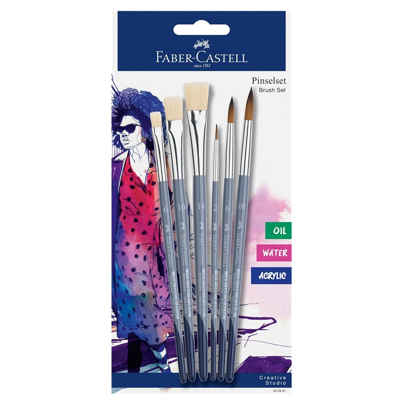 FABER-CASTELL štětce kulaté a ploché, 6ks