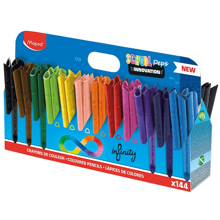 Pastelky MAPED Color Peps Infinity, 144ks ve stojánku