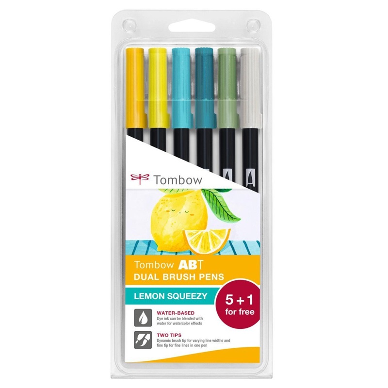 TOMBOW ABT akvarelový Dual Brush Pen, 5+1ks Lemon Squeezy