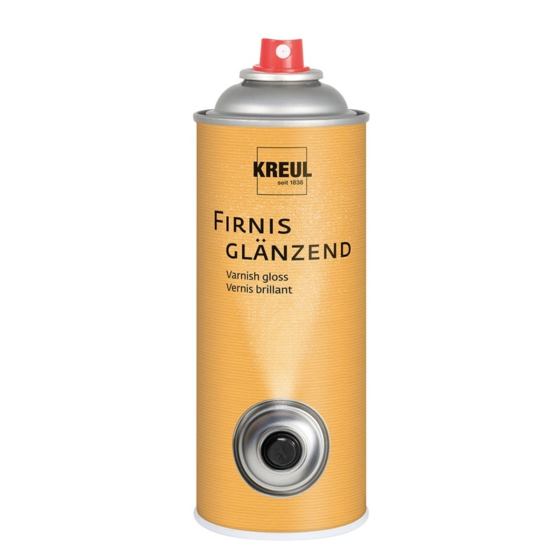 Fixační lak ve spreji KREUL Varnish 400ml, UV čirý lesklý