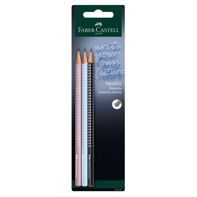 FABER-CASTELL grafitová tužka Grip Sparkle B, 3ks