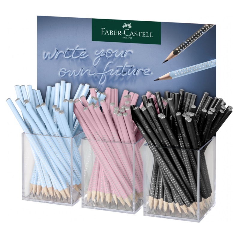 FABER-CASTELL grafitová tužka Grip Sparkle B, 144ks ve stojánku Harmony