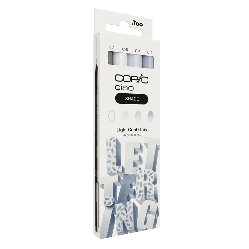 Lihové fixy COPIC Ciao oboustranné Brush & Chisel 3+1ks, Shade Light Cool Gray
