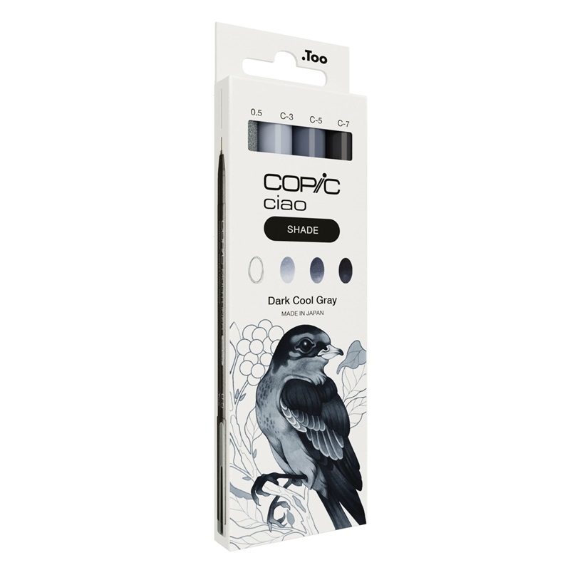 Lihové fixy COPIC Ciao oboustranné Brush & Chisel 3+1ks, Shade Dark Cool Gray