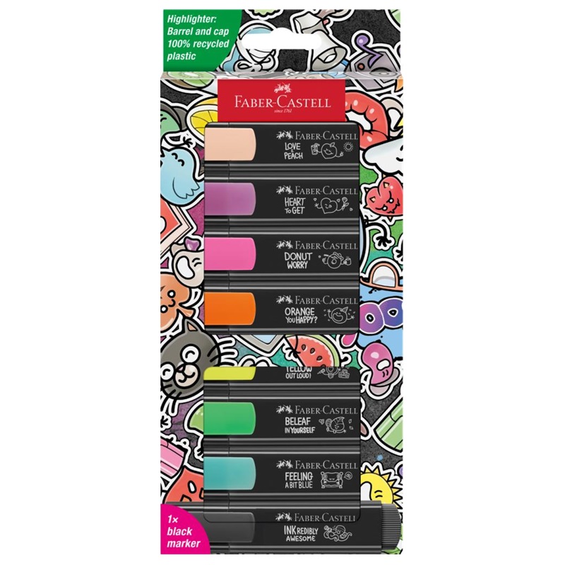 FABER-CASTELL zvýrazňovač Textliner 1546, set 8ks GRAFFITI