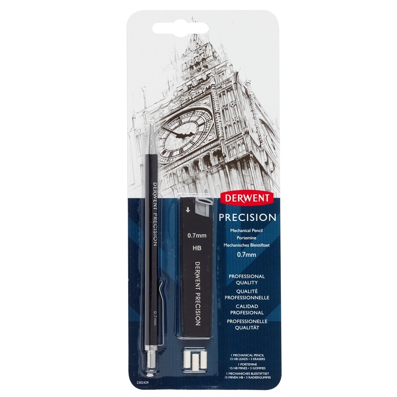 Mikrotužka DERWENT 0,7mm HB s příslušenstvím