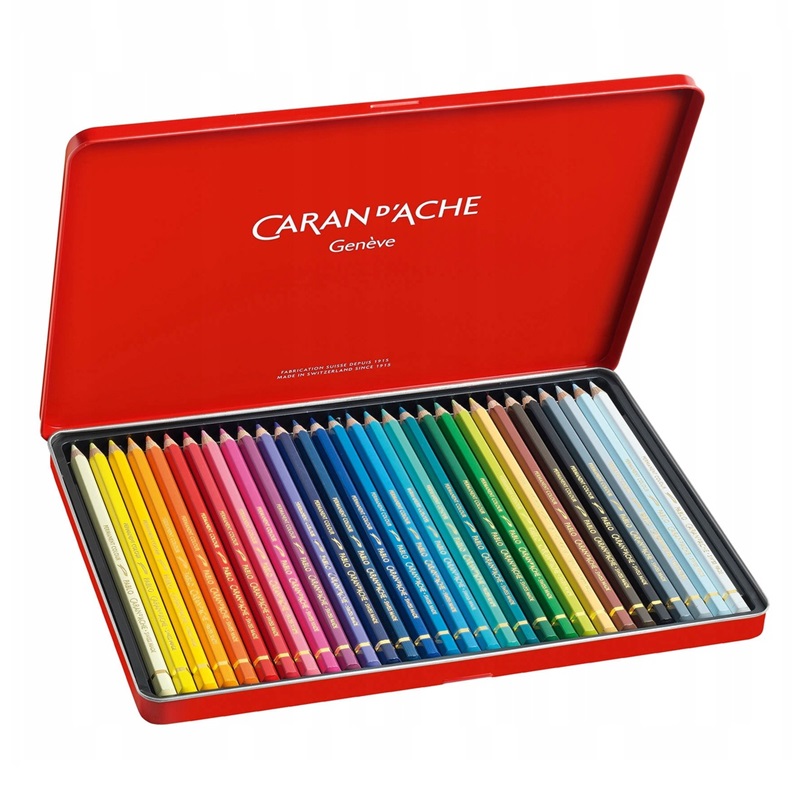 CARAN D'ACHE Permanentní pastelky Pablo CARAN D'ACHE, 30ks v kovové krabičce