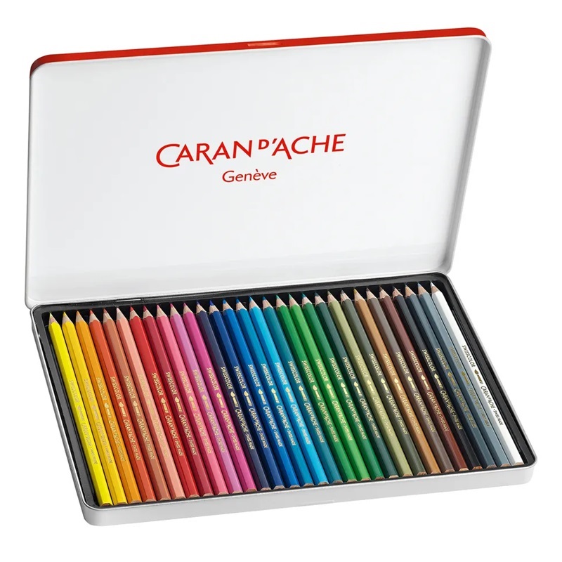 CARAN D'ACHE Akvarelové pastelky Swisscolor CARAN D'ACHE, 30ks v kovové krabičce