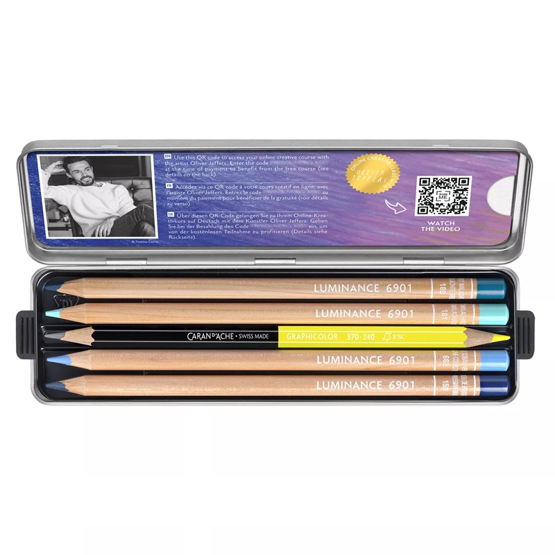 CARAN D'ACHE Kreativní sada Luminance Oliver Jeffers CARAN D'ACHE, 10ks v kovové krabičce