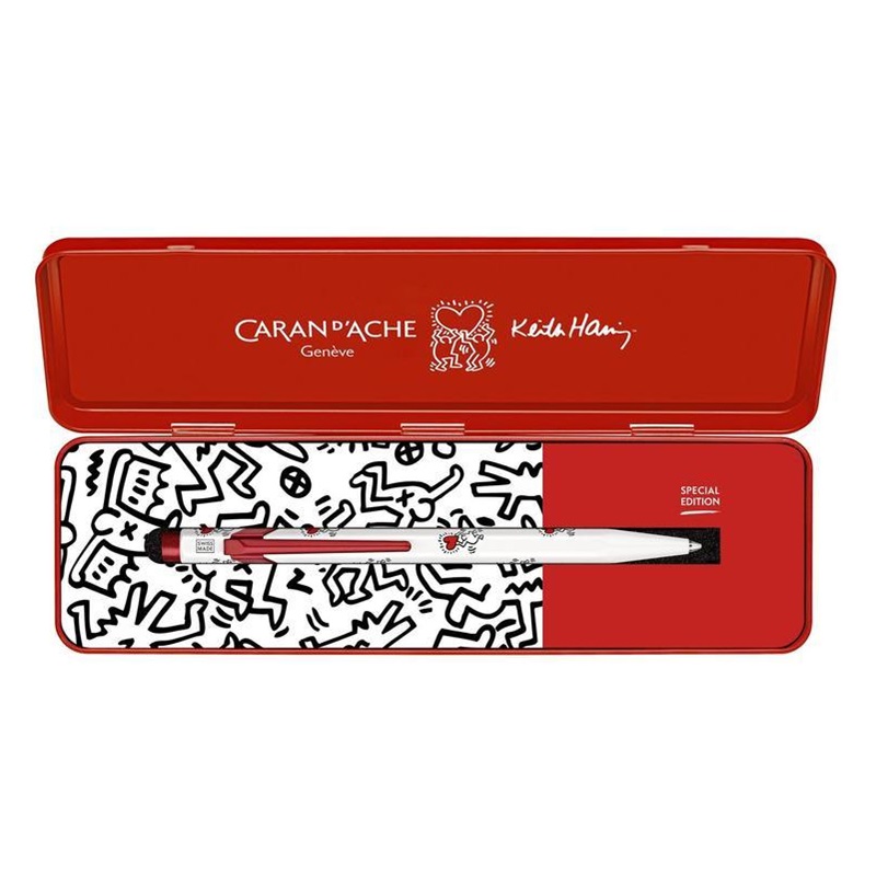 Kuličkové pero Keith Haring CARAN D'ACHE bílé F