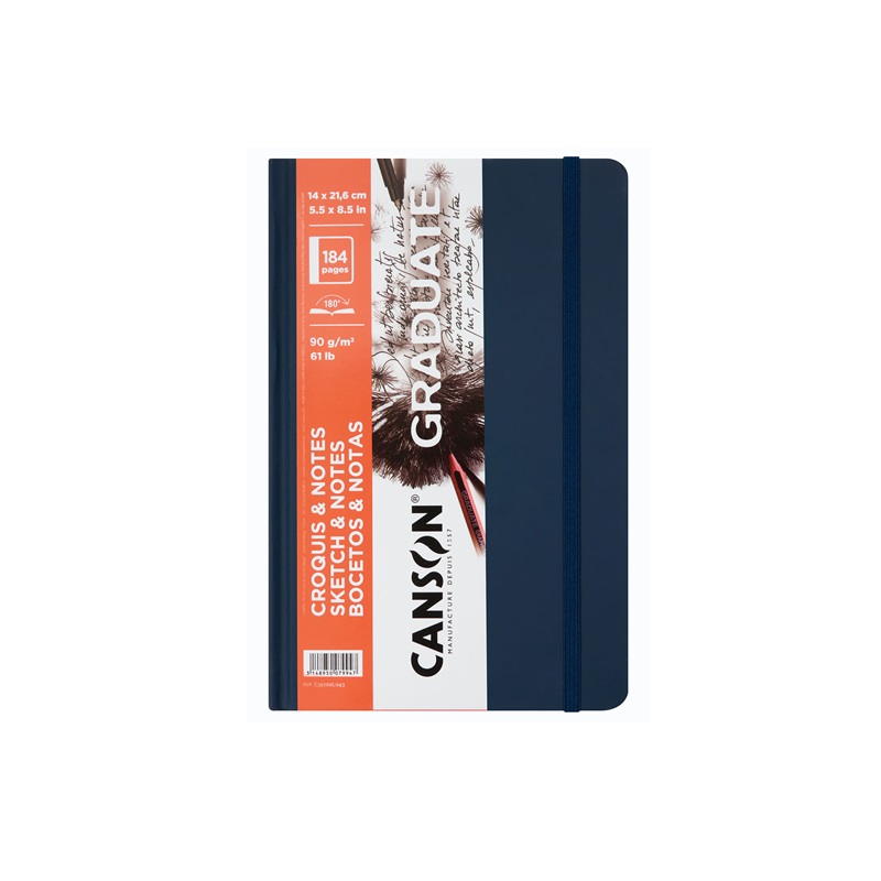 Skicář CANSON Graduate Croquis A5 modrý, 184 listů 90g