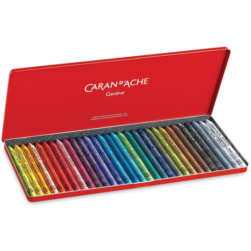 CARAN D'ACHE Voskové pastely Neocolor I CARAN D'ACHE, 30ks v kovové krabičce