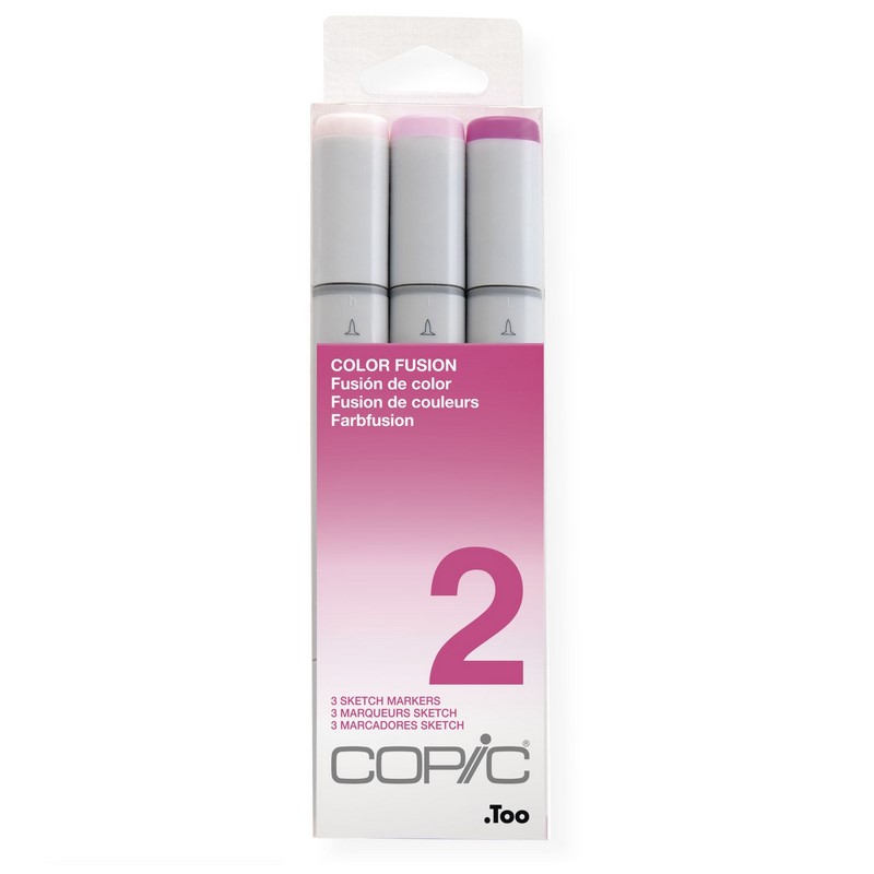 Lihové fixy COPIC Sketch oboustranné Brush & Chisel 3ks, fusion set 2