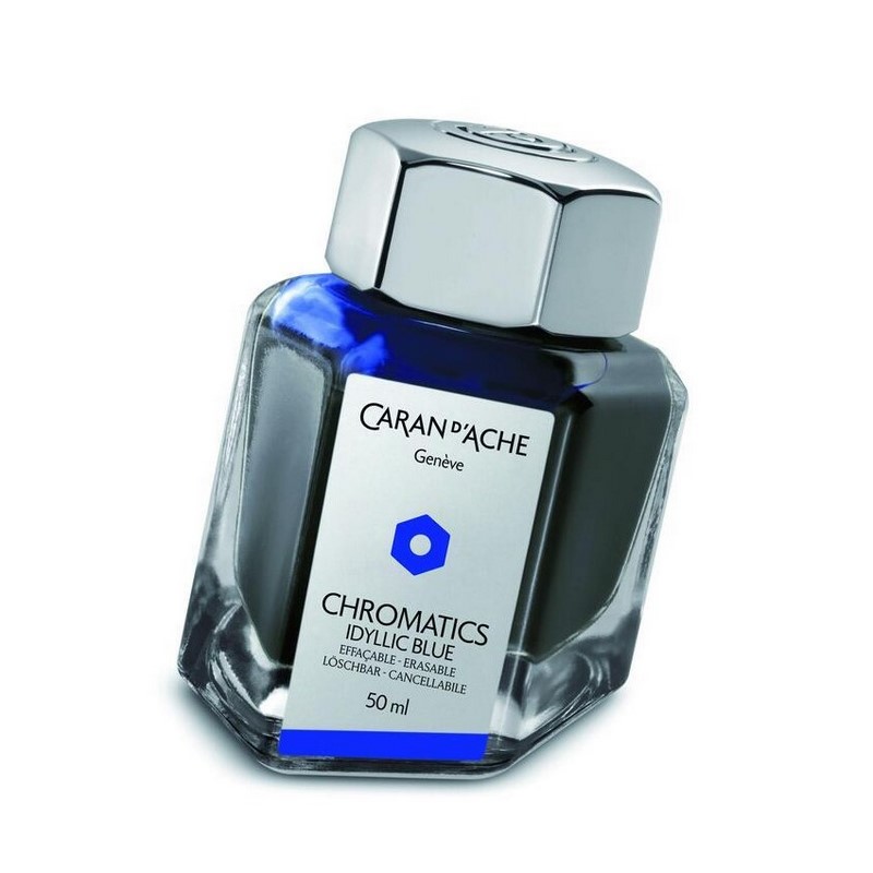 Inkoust Chromatics CARAN D'ACHE 50ml, Idyllic Blue zmizíkovatelný