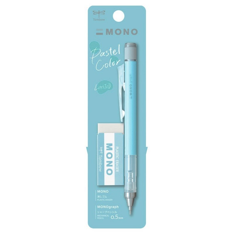 Mikrotužka TOMBOW Mono Graph Pastel 0,5 mm HB, Ice Blue + guma