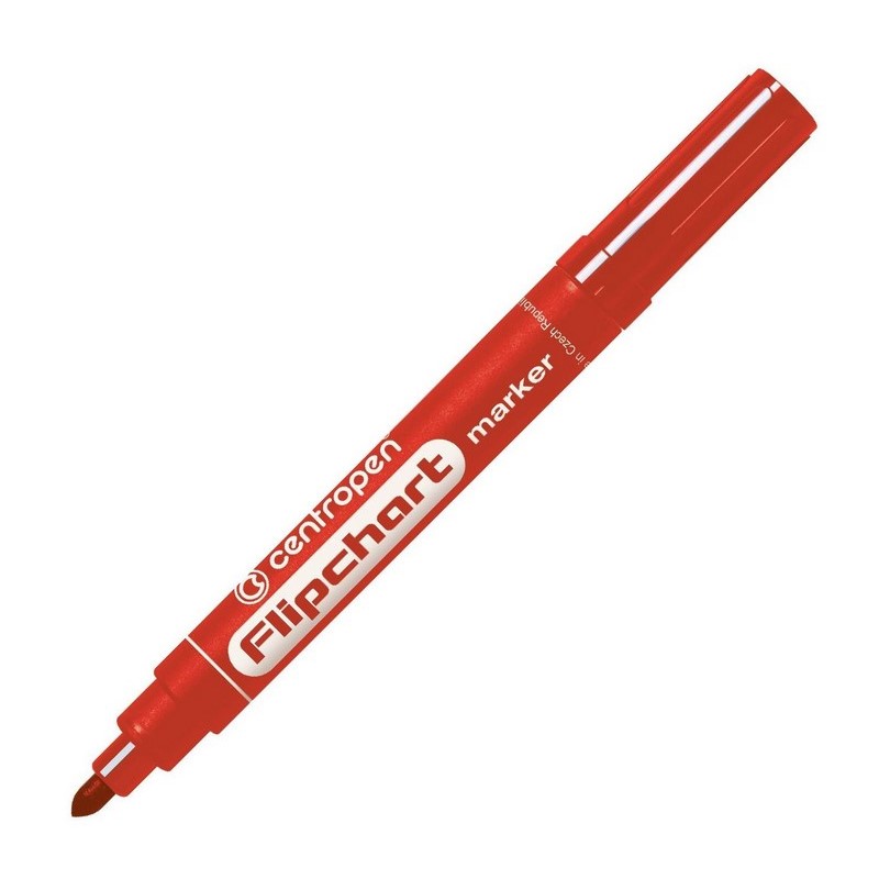 Značkovač FLIPCHART silný CENTROPEN 8550, kulatý červený