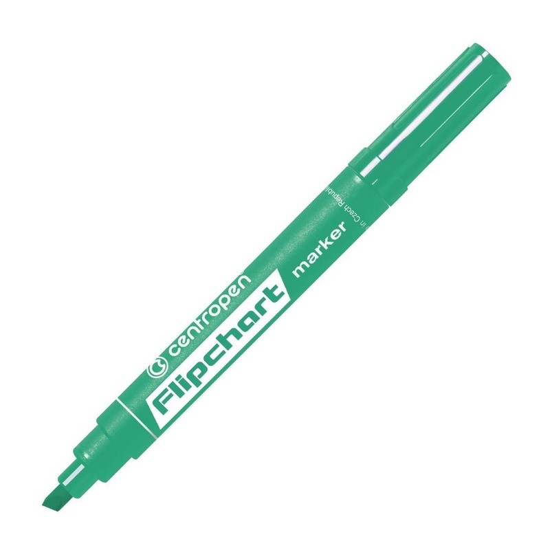 Značkovač FLIPCHART silný CENTROPEN 8560, šikmý zelený