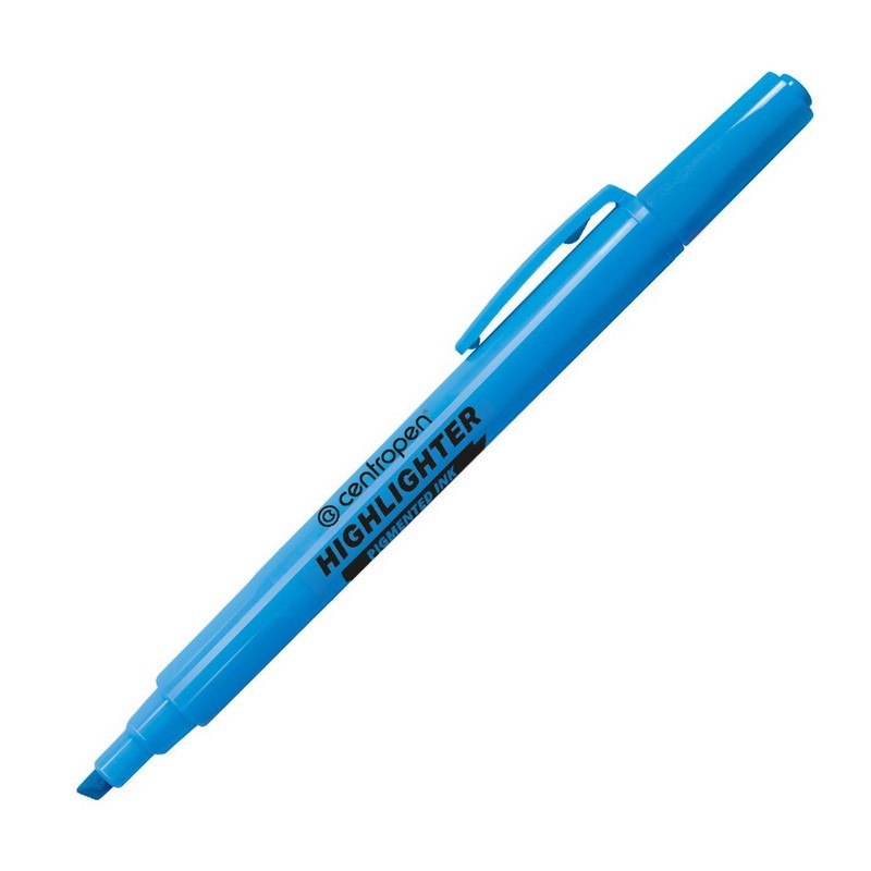 Zvýrazňovač tenký CENTROPEN 8722, modrý
