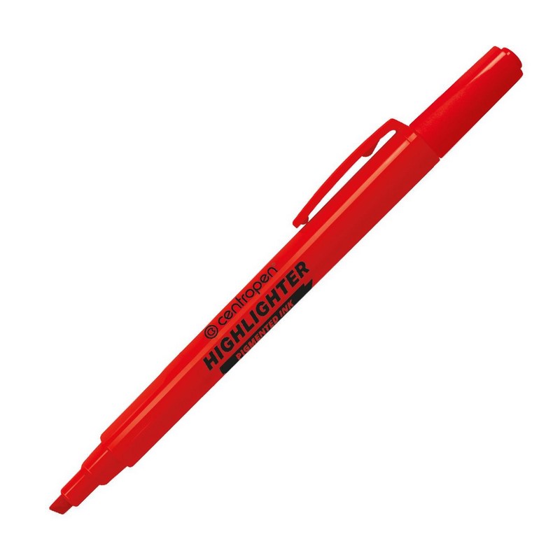 Zvýrazňovač tenký CENTROPEN 8722, červený