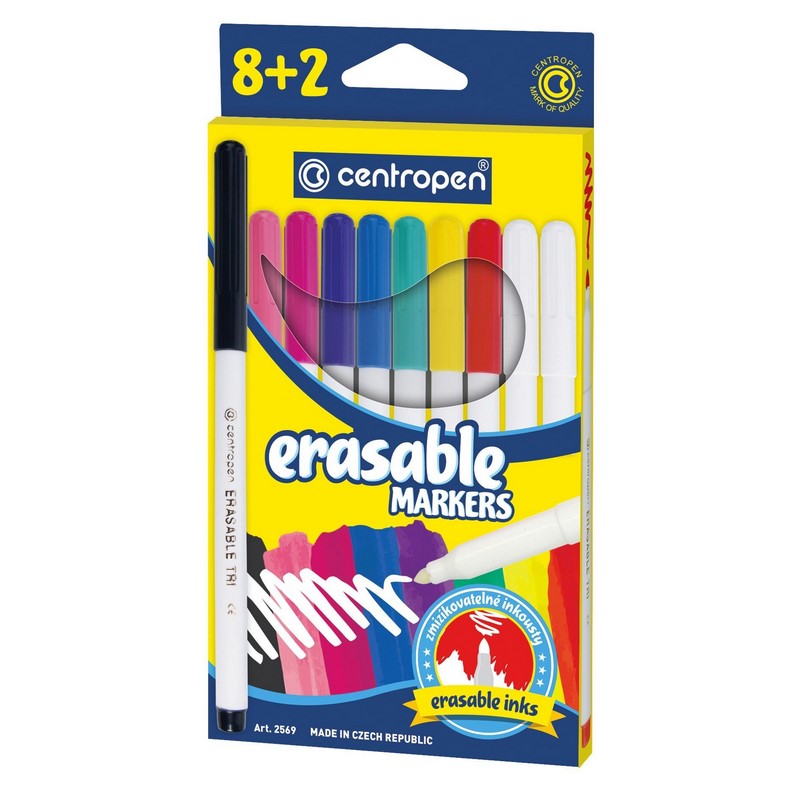 Fixy zmizíkovatelné CENTROPEN Erasable 2569, 8+2ks