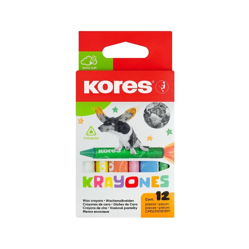 KORES voskové pastelky Krayones, 12ks