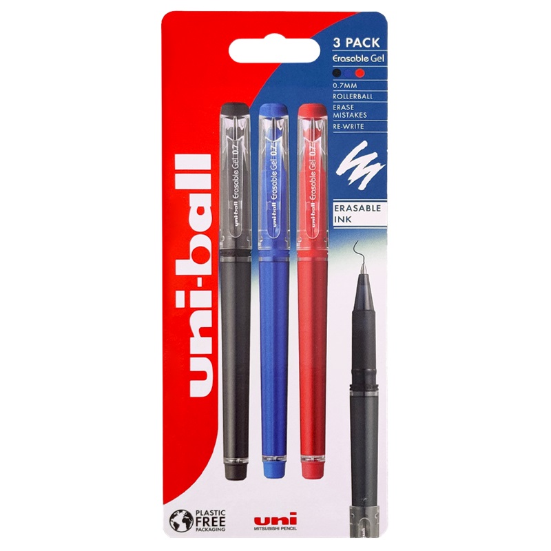 UNI ERASABLE gelové gumovací 0,5mm, 3ks