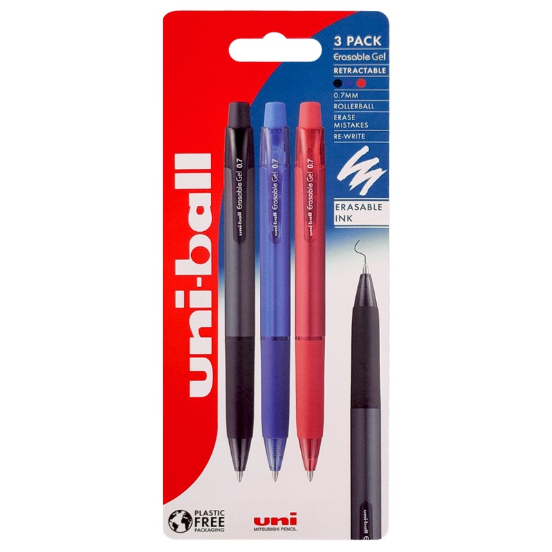 UNI ERASABLE gelové gumovací CLICKER 0,5mm, 3ks