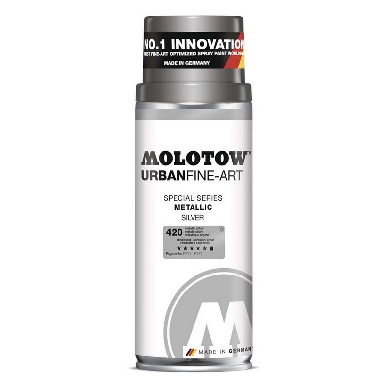 Metalický sprej MOLOTOW Fine Art Metallic 400ml, stříbrný