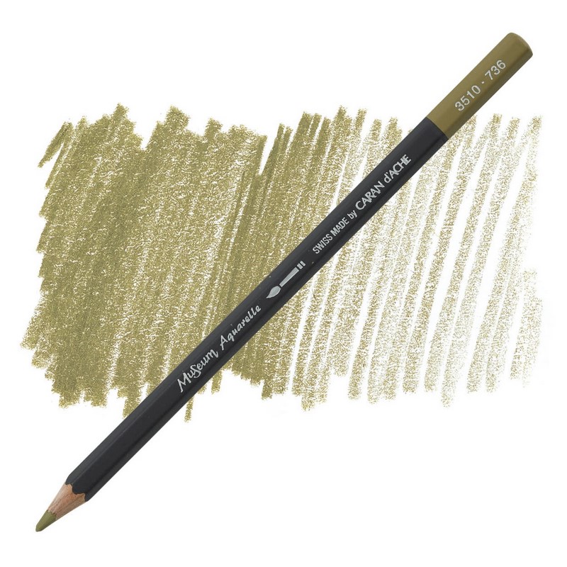 CARAN D'ACHE Akvarelová pastelka Museum CARAN D'ACHE, 736 brown olive 50%