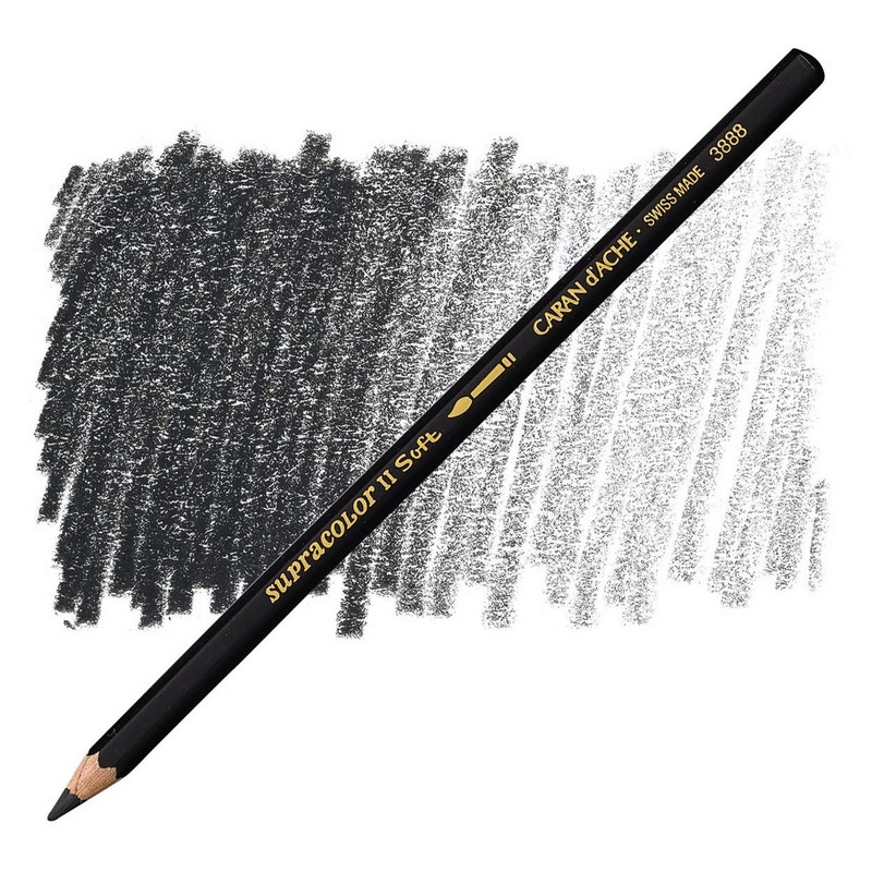 CARAN D'ACHE Akvarelová pastelka Supracolor CARAN D'ACHE, 496 ivory black