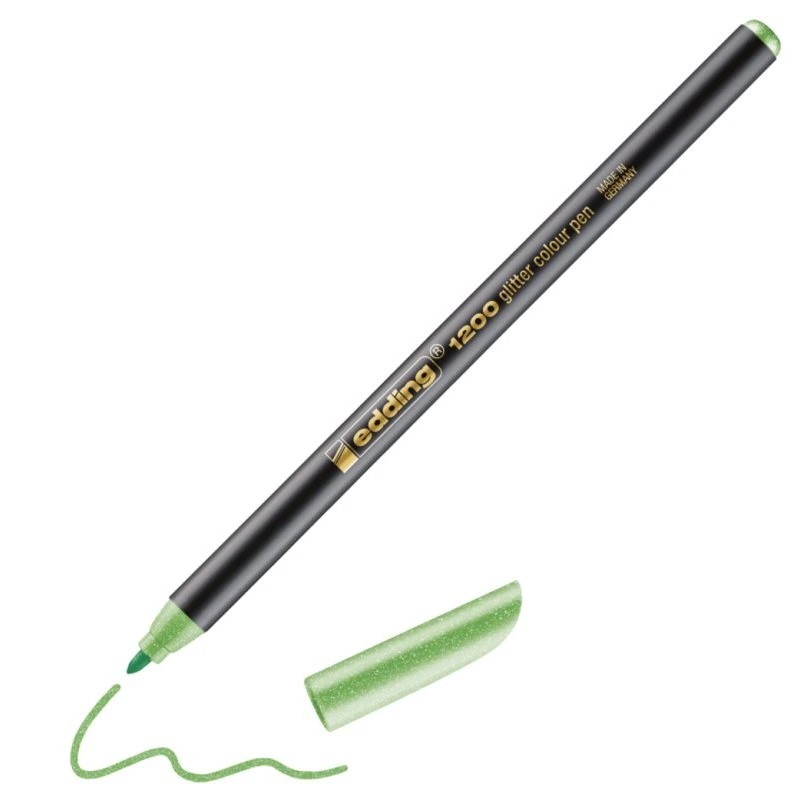 Fix EDDING 1200 GLITTER na papír, třpytivý světle zelený