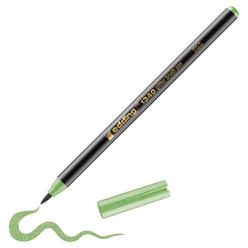 Štětcový fix EDDING 1340 GLITTER na papír, třpytivý světle zelený