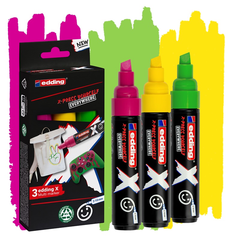 Akrylové fixy EDDING 6900 Multimarker X, 3 ks Candy