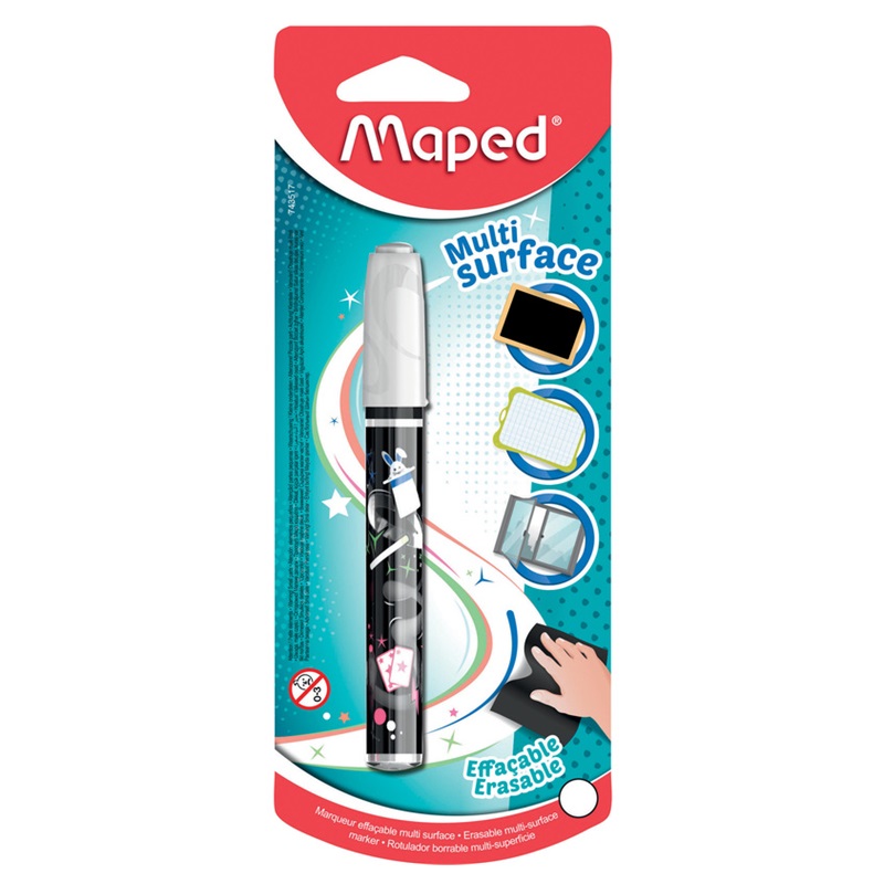 Křídová fixa MAPED na sklo a tabule, bílá