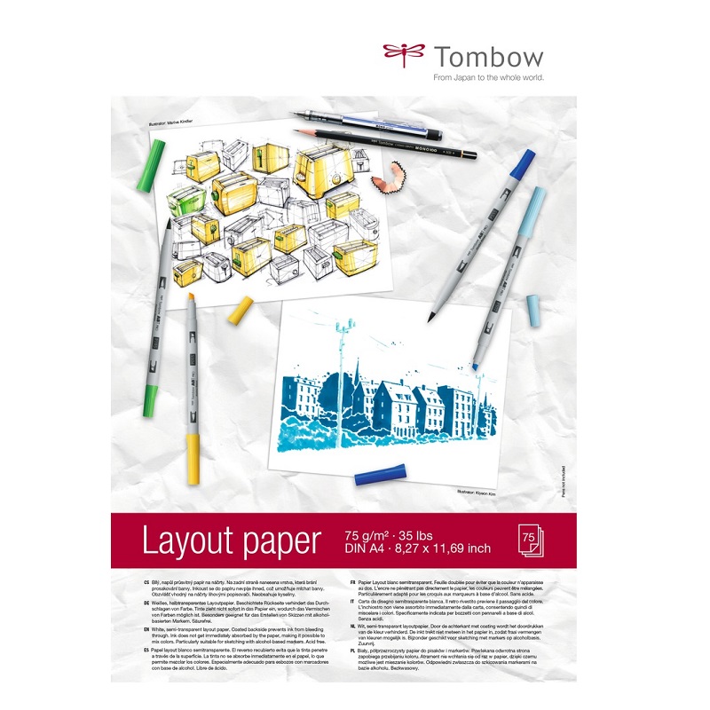 Blok A4 TOMBOW Layout Paper, 75 listů