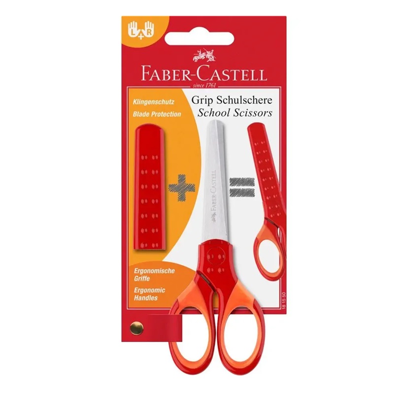 Nůžky FABER-CASTELL školní 13cm, červené