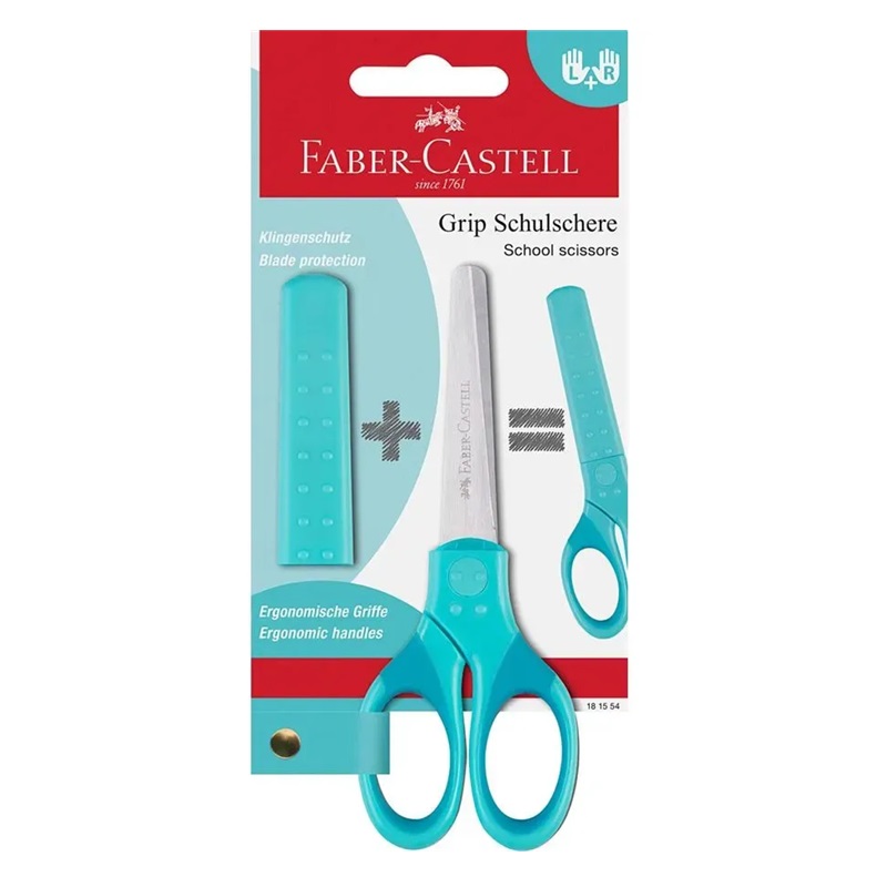 Nůžky FABER-CASTELL školní 13cm, tyrkysové