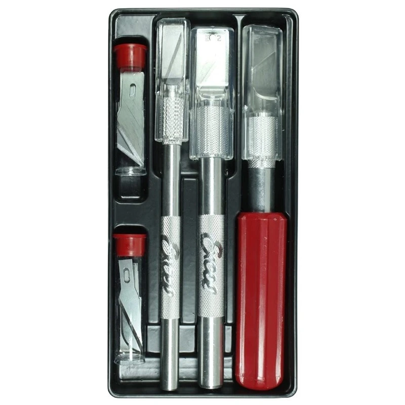 Sada skalpelů EXCEL K1, K2 a K5 + 10 ks čepelí