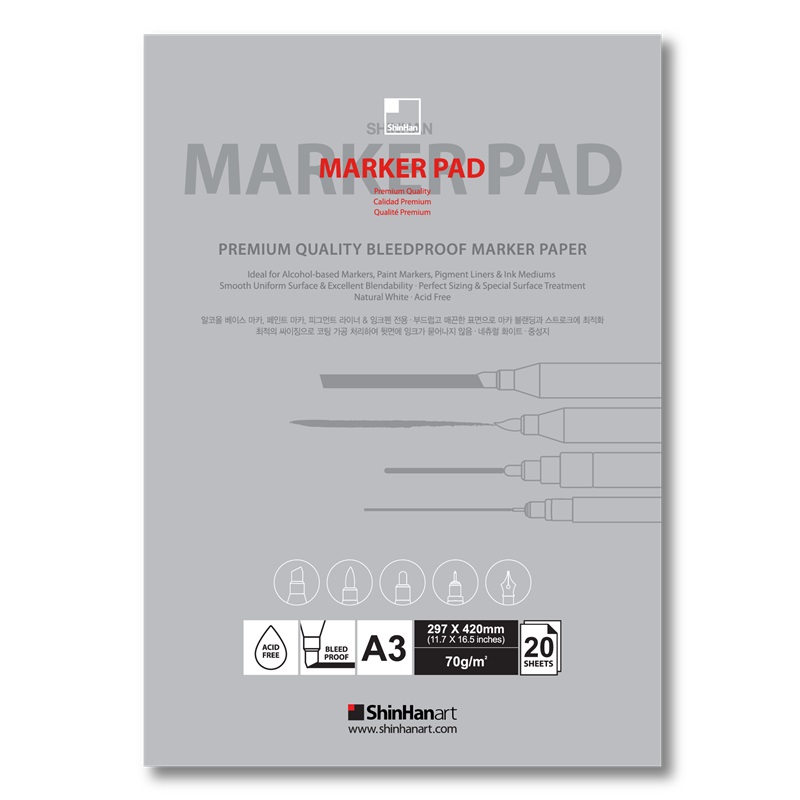 Blok TOUCH Marker Pad Premium A3, 20 listů 70g