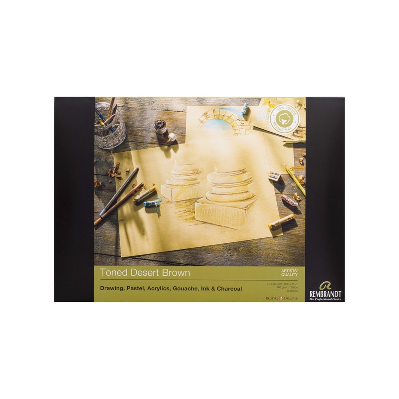 ROYAL TALENS Blok REMBRANDT tónované odstíny A4, 50 listů Desert Brown