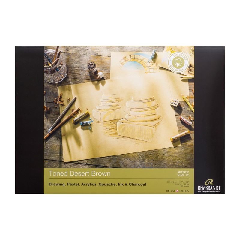 ROYAL TALENS Blok REMBRANDT tónované odstíny A3, 50 listů Desert Brown