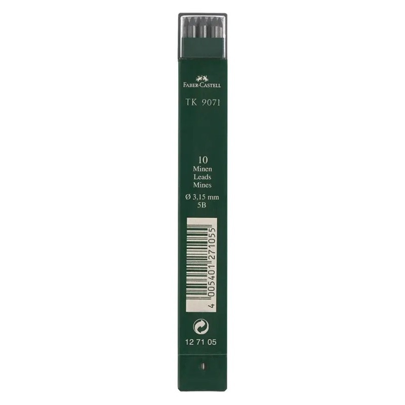 FABER-CASTELL náhradní tuhy do mechanické tužky TK 9071 3,15mm 5B, 10ks
