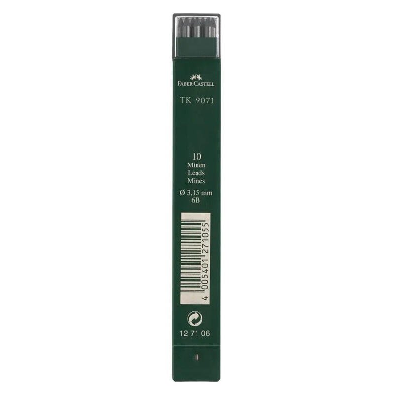 FABER-CASTELL náhradní tuhy do mechanické tužky TK 9071 3,15mm 6B, 10ks