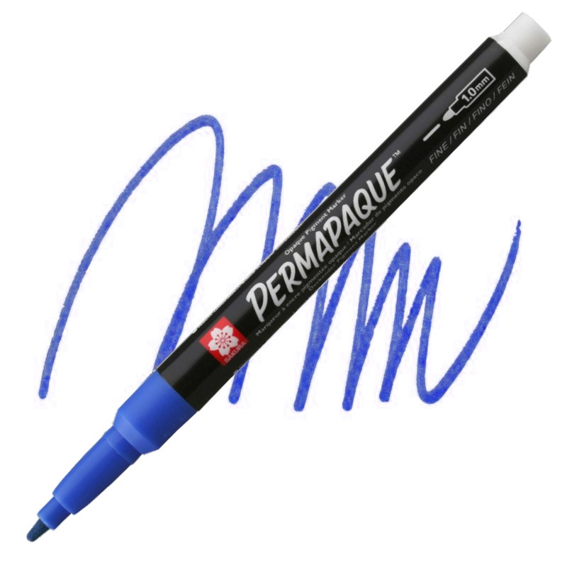 Permanentní popisovač SAKURA Permapaque tenký, modrý