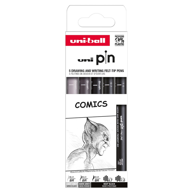 UNI PIN fine liner, sada 5ks Comics