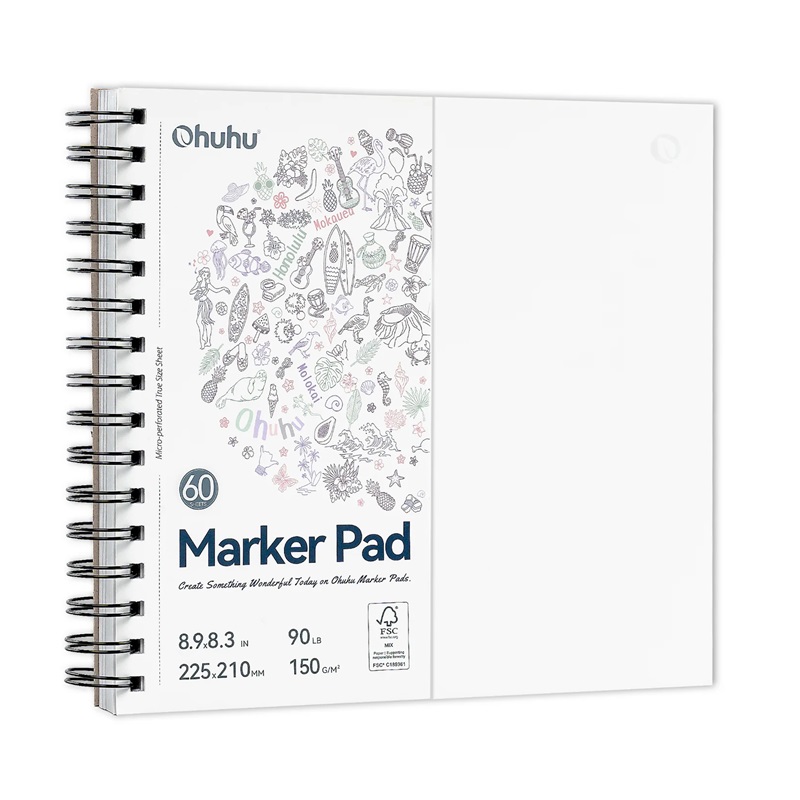 Skicář OHUHU Marker Pad 225x210mm, 60 listů