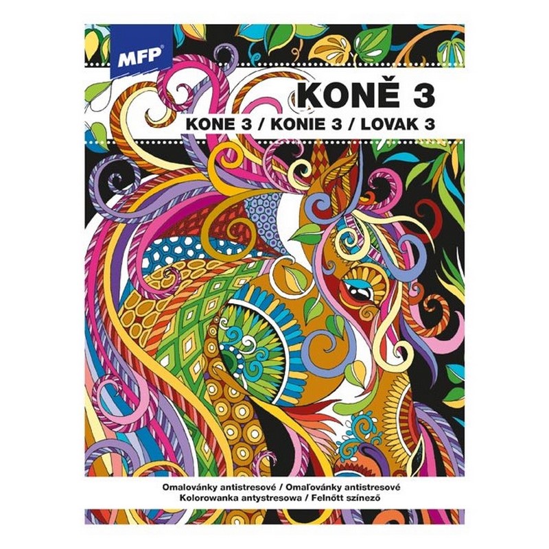 Omalovánky antistresové Koně 3, A4 32 listů