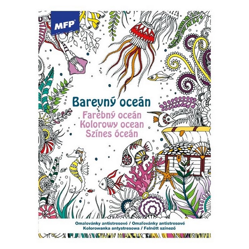 Omalovánky antistresové Barevný oceán, A4 32 listů