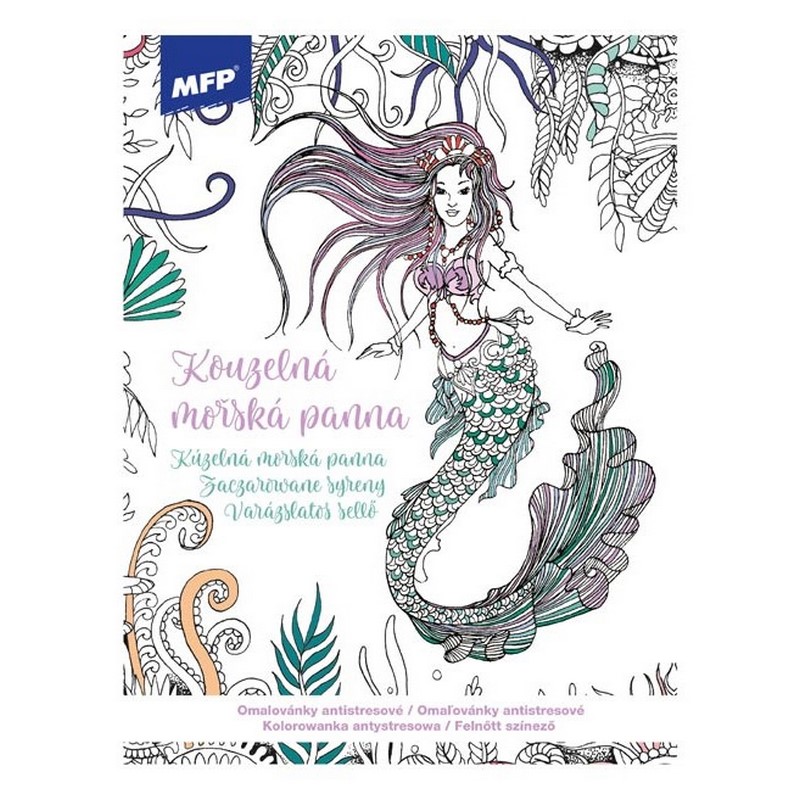 Omalovánky antistresové Kouzelná mořská panna, A4 32 listů